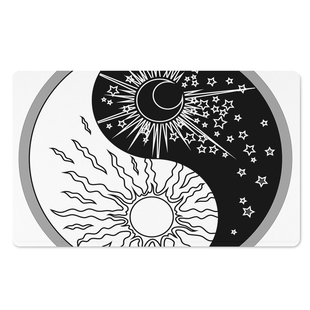 Sun And Moon Yin Yang Print Polyester Doormat