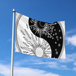Sun And Moon Yin Yang Print Polyester Flag