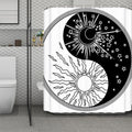 Sun And Moon Yin Yang Print Polyester Shower Curtain