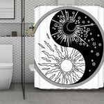 Sun And Moon Yin Yang Print Polyester Shower Curtain