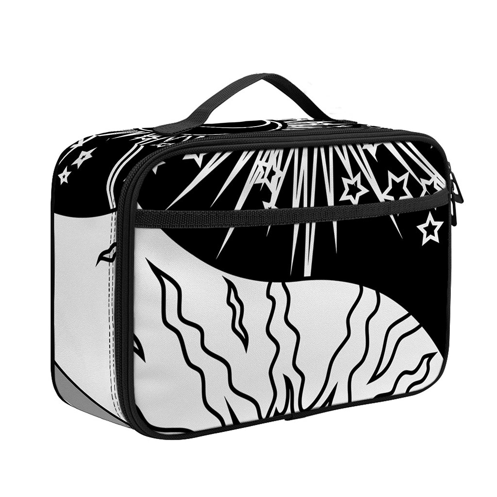 Sun And Moon Yin Yang Print Portable Lunch Bag