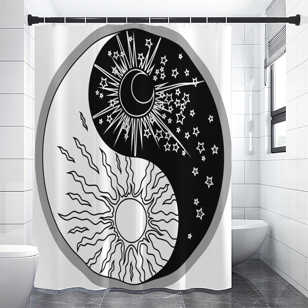 Sun And Moon Yin Yang Print Premium Shower Curtain