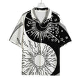 Sun And Moon Yin Yang Print Rayon Hawaiian Shirt