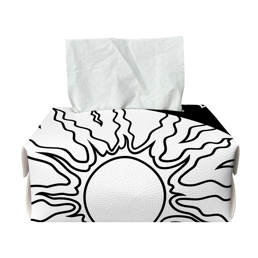 Sun And Moon Yin Yang Print Rectangle Tissue Box Cover