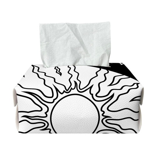 Sun And Moon Yin Yang Print Rectangle Tissue Box Cover