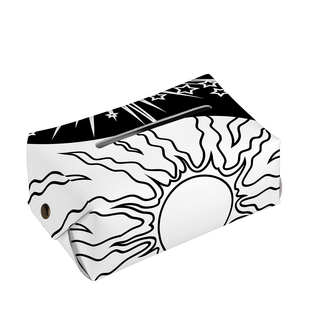 Sun And Moon Yin Yang Print Rectangle Tissue Box Cover