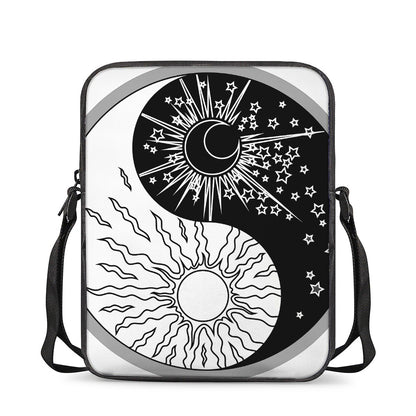 Sun And Moon Yin Yang Print Rectangular Crossbody Bag