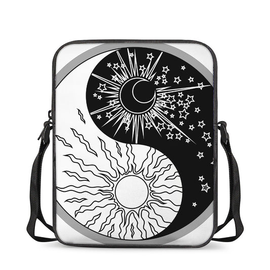 Sun And Moon Yin Yang Print Rectangular Crossbody Bag