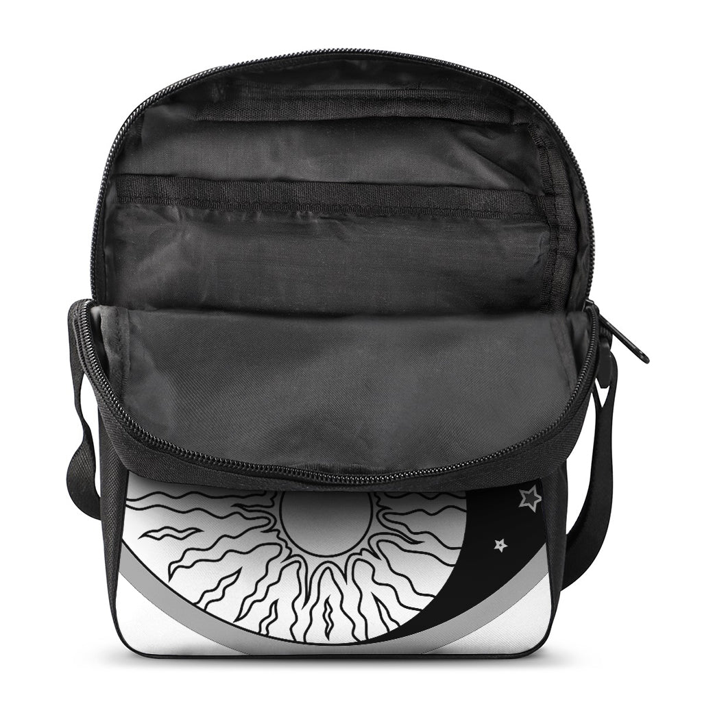 Sun And Moon Yin Yang Print Rectangular Crossbody Bag