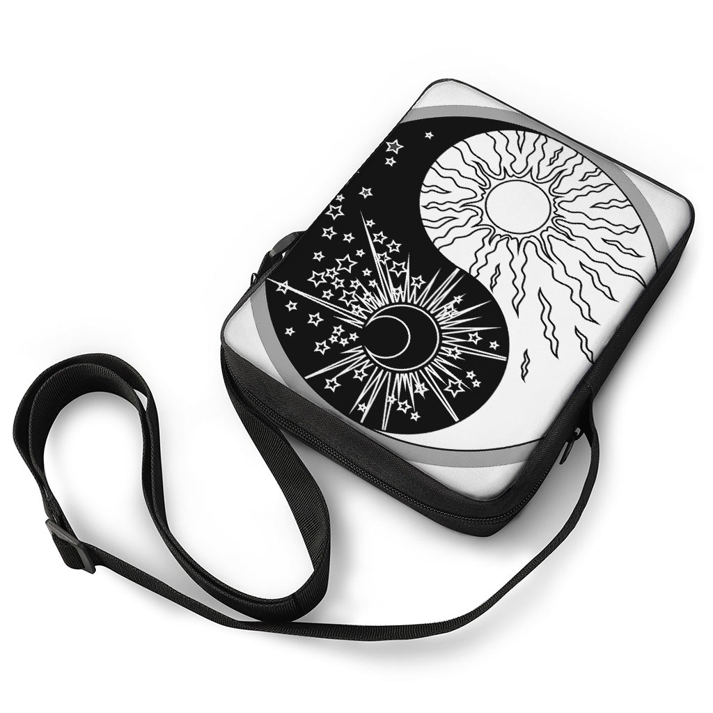 Sun And Moon Yin Yang Print Rectangular Crossbody Bag