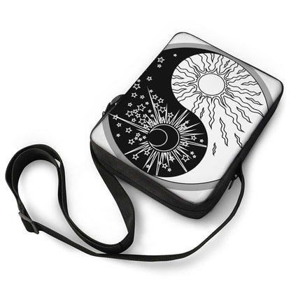 Sun And Moon Yin Yang Print Rectangular Crossbody Bag