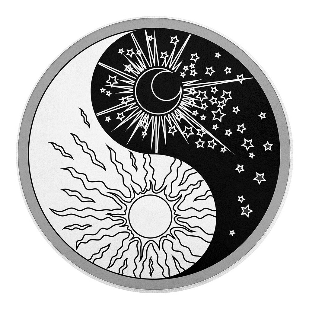 Sun And Moon Yin Yang Print Round Blanket