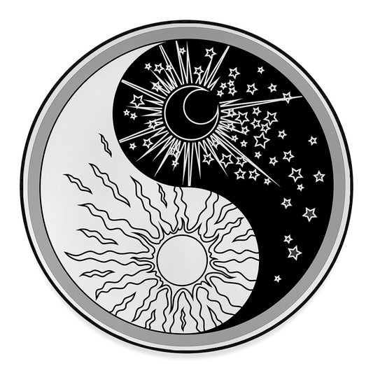 Sun And Moon Yin Yang Print Round Floor Mat
