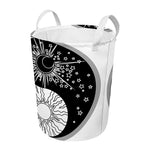 Sun And Moon Yin Yang Print Round Laundry Basket