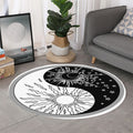 Sun And Moon Yin Yang Print Round Rug
