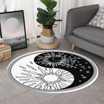 Sun And Moon Yin Yang Print Round Rug