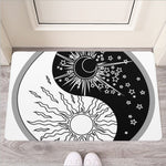 Sun And Moon Yin Yang Print Rubber Doormat