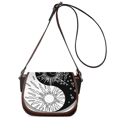 Sun And Moon Yin Yang Print Saddle Bag