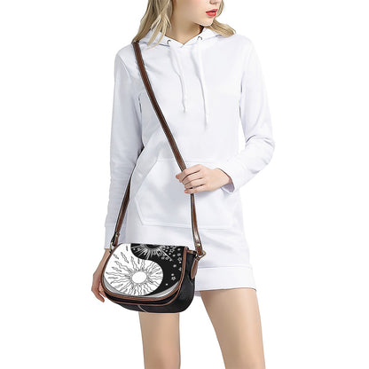 Sun And Moon Yin Yang Print Saddle Bag
