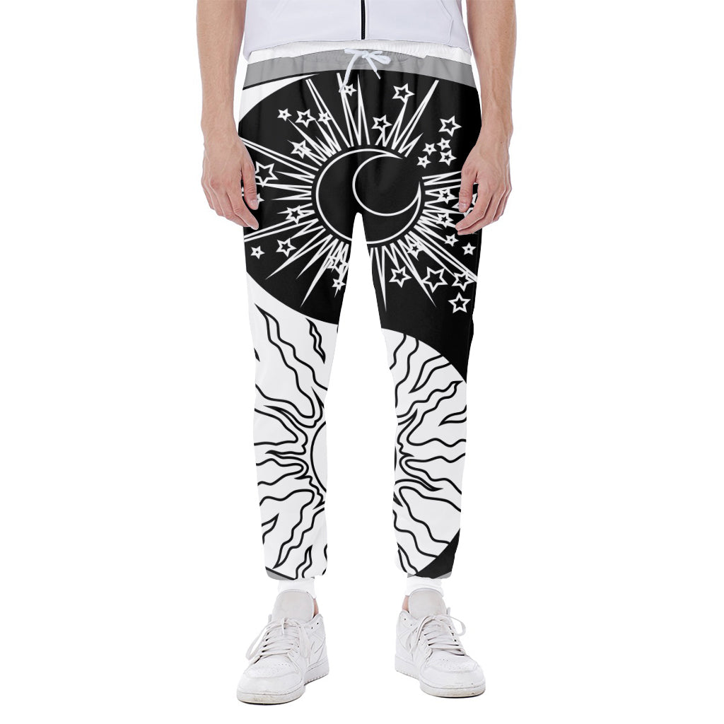 Sun And Moon Yin Yang Print Scuba Joggers