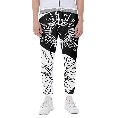 Sun And Moon Yin Yang Print Scuba Joggers