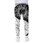 Sun And Moon Yin Yang Print Scuba Joggers