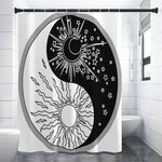 Sun And Moon Yin Yang Print Shower Curtain