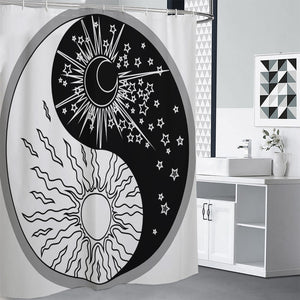 Sun And Moon Yin Yang Print Shower Curtain