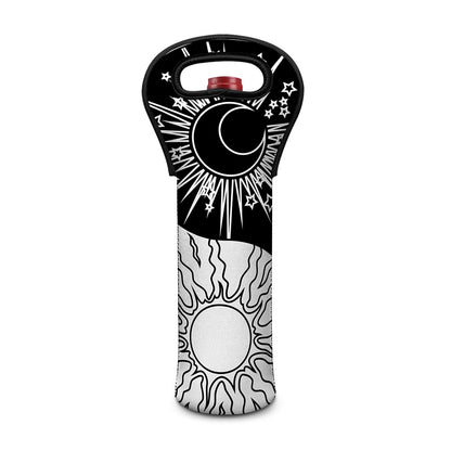 Sun And Moon Yin Yang Print Single Neoprene Wine Tote