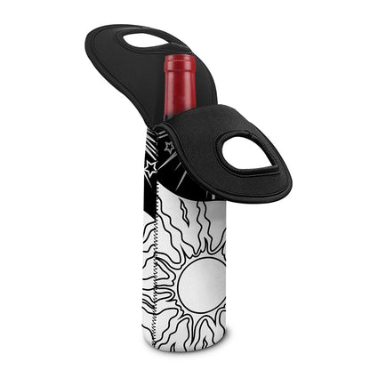 Sun And Moon Yin Yang Print Single Neoprene Wine Tote