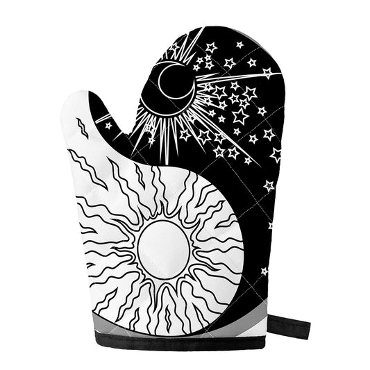 Sun And Moon Yin Yang Print Single Oven Mitt
