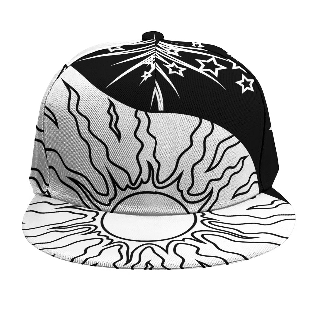 Sun And Moon Yin Yang Print Snapback Cap