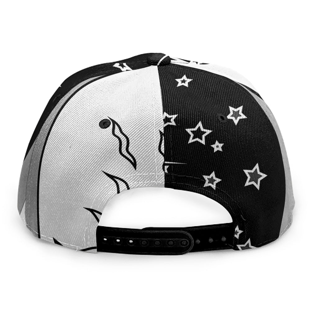 Sun And Moon Yin Yang Print Snapback Cap
