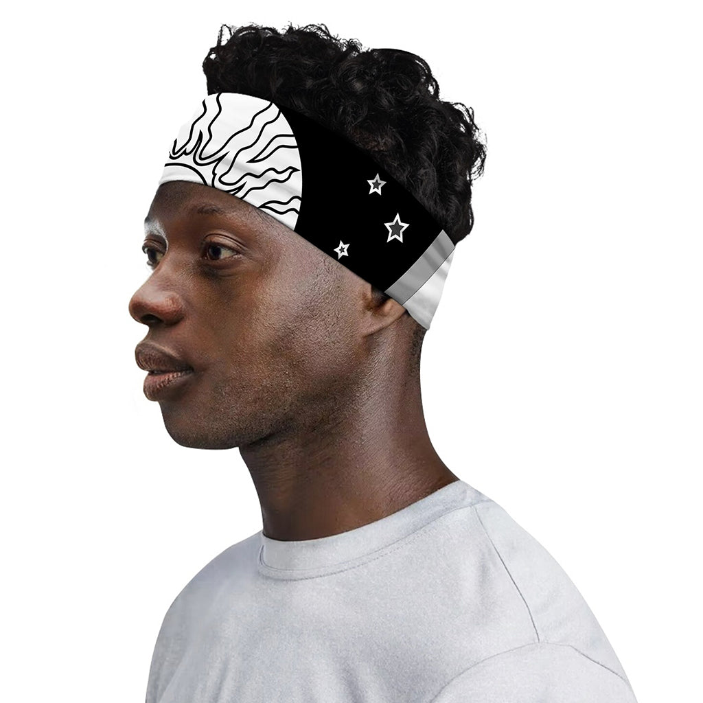 Sun And Moon Yin Yang Print Sports Headband