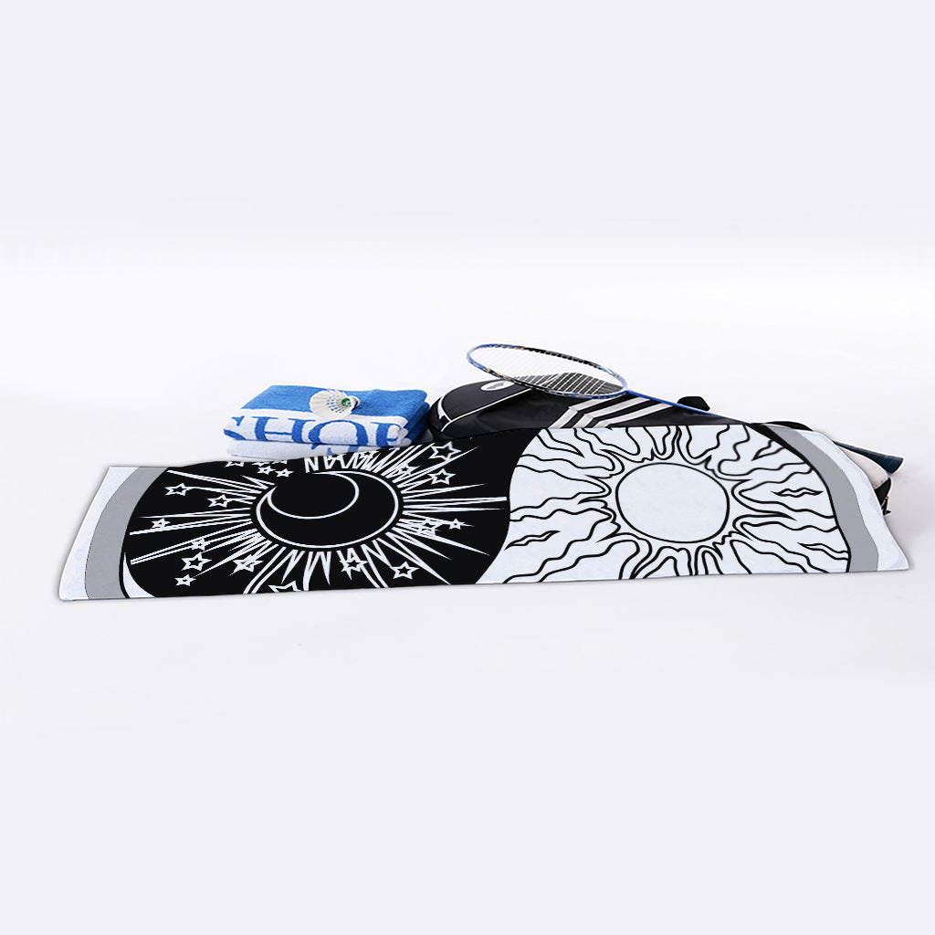 Sun And Moon Yin Yang Print Sports Towel