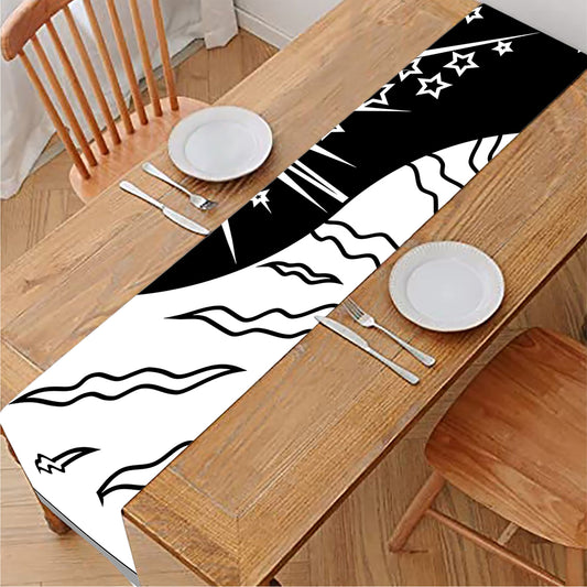 Sun And Moon Yin Yang Print Table Runner