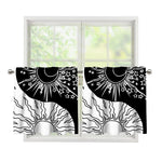 Sun And Moon Yin Yang Print Tier Curtains