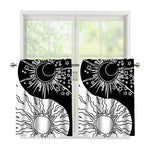 Sun And Moon Yin Yang Print Tier Curtains