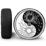 Sun And Moon Yin Yang Print Tire Cover With Camera Hole