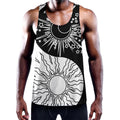Sun And Moon Yin Yang Print Men's Workout Tank Top