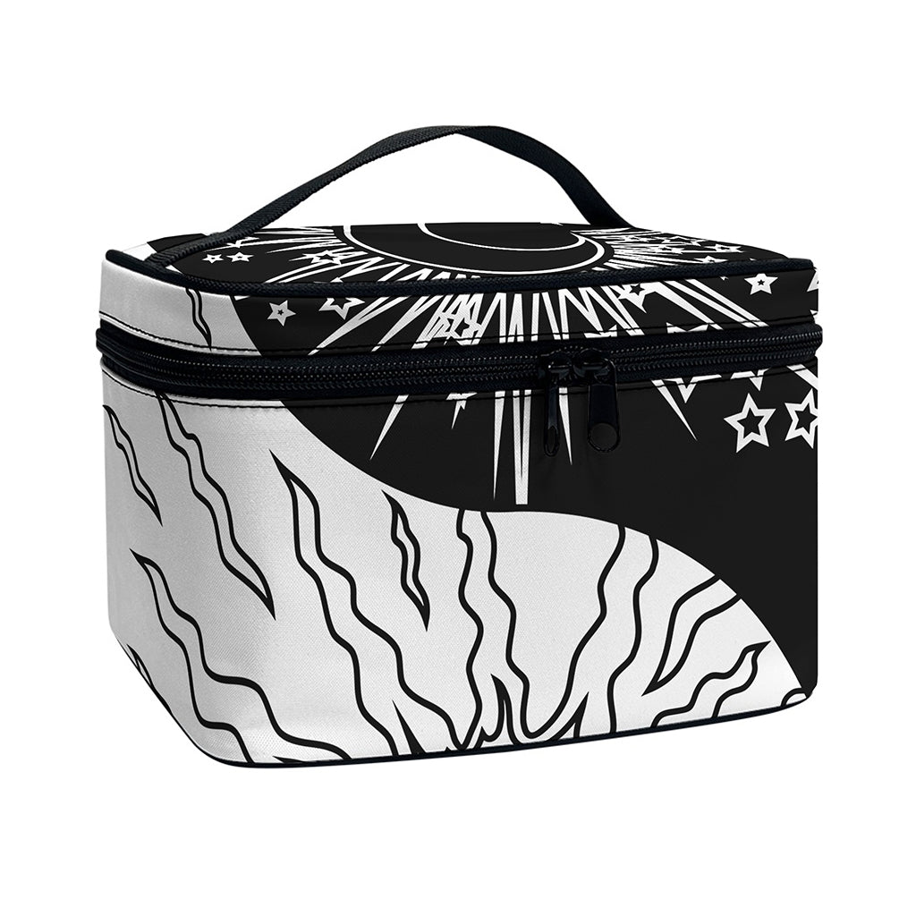 Sun And Moon Yin Yang Print Travel Makeup Bag