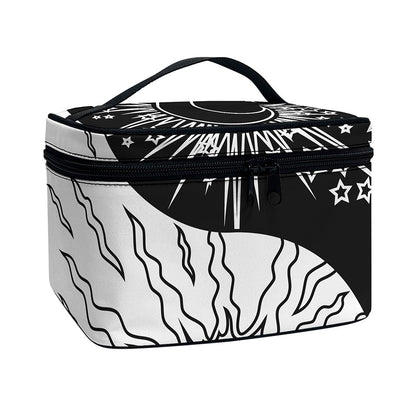 Sun And Moon Yin Yang Print Travel Makeup Bag