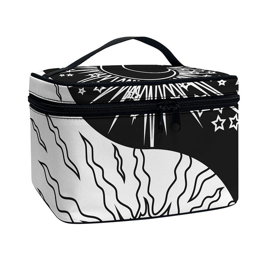 Sun And Moon Yin Yang Print Travel Makeup Bag