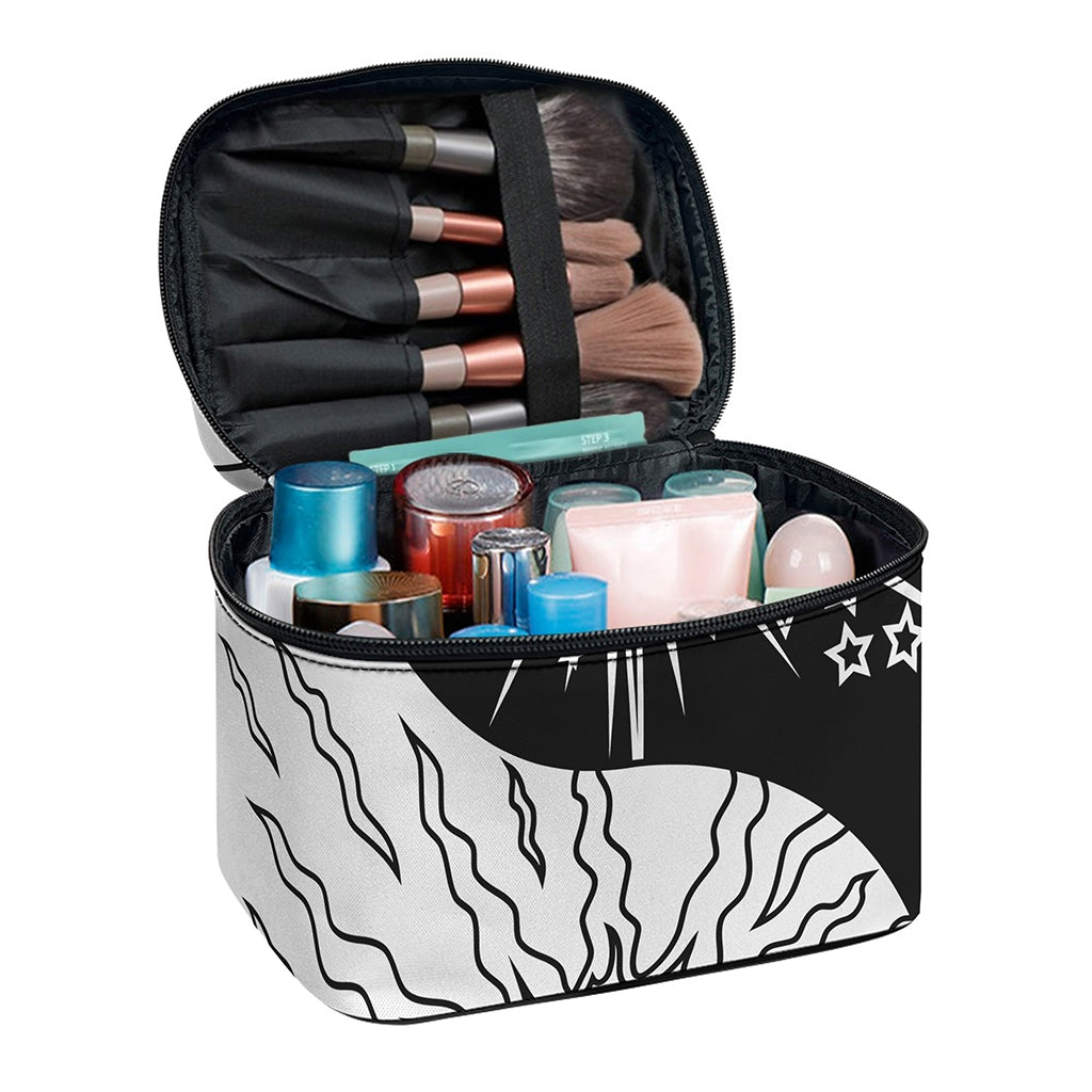 Sun And Moon Yin Yang Print Travel Makeup Bag