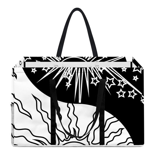 Sun And Moon Yin Yang Print Utility Tote Bag