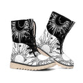 Sun And Moon Yin Yang Print Winter Boots