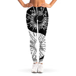 Sun And Moon Yin Yang Print Women's Leggings