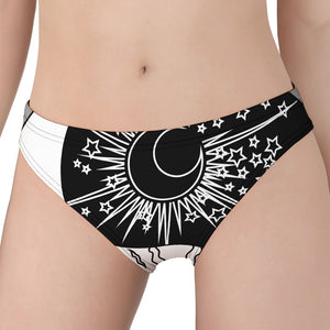 Sun And Moon Yin Yang Print Women's Panties
