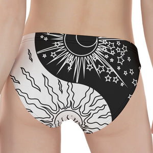 Sun And Moon Yin Yang Print Women's Panties