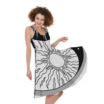 Sun And Moon Yin Yang Print Women's Sleeveless Dress